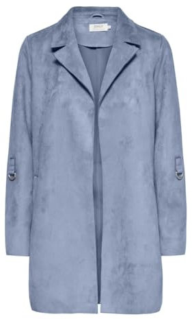 ONLY Onljoline Faux Suede Coat Life Otw CC Cappotto, Soft Chambray, S Donna