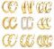 JeweBella 9 Paar Ohrclips Damen Ohne Ohrlöcher Silber Gold Chunky Clip Ohrringe Creolen Klipp Ohrringe Damen Ohrclips Ohne Ohrloch Fake Ohrringe Sets für Damen Modeschmuck Geschenk