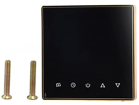 Smart Thermostat, Multifunction Smart Thermostat for Heating Programmable Thermostat for Air Conditioner Water Heating Underfloor Heating AC220V (Gold)
