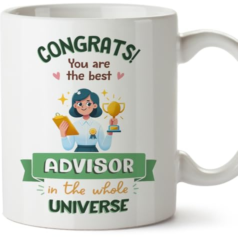 MUGFFINS Advisor Woman Mug - in English - Best in Universe Trophy - Funny Gift for Colleagues - Ceramic 11oz Mug