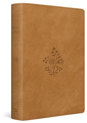 ESV Giant Print Personal Size Bible, Red Letter, Thumb Indexed (TruTone, Nubuck Caramel, Wildflower Design)