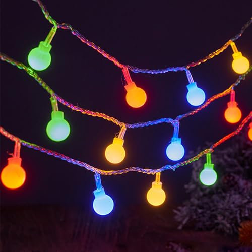 ENLACE LED Lichterkette Kugel, 1,5M 10 LED Lichterkette Kugeln Batteriebetrieben, Bunt Globe Lichterketten für Außen, Innen, Hochzeit, Party, Weihnachten, Garten, Balkon Deko