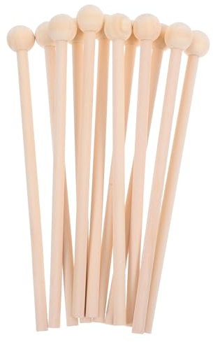 VOSAREA Maillets de Percussion pour Xylophone et Glockenspiel, 12 Pièces, Matériau Synthétique Beige, Son, Prise en Main Confortable, Maison et L'école