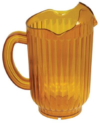 Winco Polycarbonate Water Pitcher with 3 Spouts, 60-Ounce, Amber