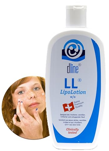 dline LL-LipoLotion | Nachtkerzenöl Bodylotion vom Pflegeprofi | 500ml Flasche | Feuchtigkeitscreme für trockene Haut | Anti Juckreiz | Aloe vera Jojobaöl Glycerin Ceramide Creme Urea Bienenwachs