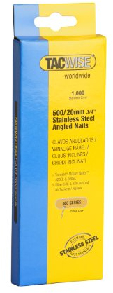 Tacwise 1131 Typ 500/20mm gewinkelte Edelstahl Nägel, 1.000 Stück