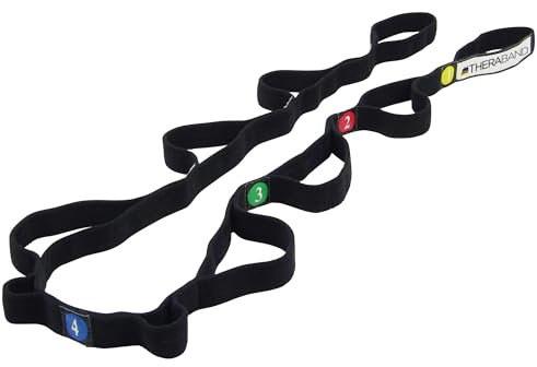 Theraband Stretchband mit Schlaufen zur Erhöhung der Flexibilität, dynamisches Dehnungswerkzeug für Sportler wie Tänzer, Cheerleader, Turner, Läufer, Pilates und Yoga, elastisches Stretchband
