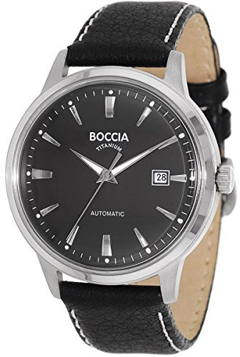 Boccia Herren-Armbanduhr Analog Automatik Leder 3586-02