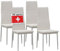 ALBATROS Esszimmerstühle 4er Set Milano, Weiß - Edles Italienisches Design, Kunstleder-Bezug, bequemer Polsterstuhl - SGS geprüft - Moderner Küchenstuhl, Stuhl Esszimmer