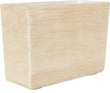 AnaParra Jardinera Cuadrada Moderna en hormigón aligerado para Exterior Arabígo 60X25X42cm. Natural Ocre