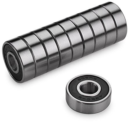 Z-FIRST Precision 608 RS ABEC 9 Kugellager für Roller, Longboards und Skateboards (10 Stück) (schwarz)