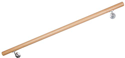 Handlauf Buche, Treppengeländer lackiert, mit stabilen Handlaufhaltern (1.00m)