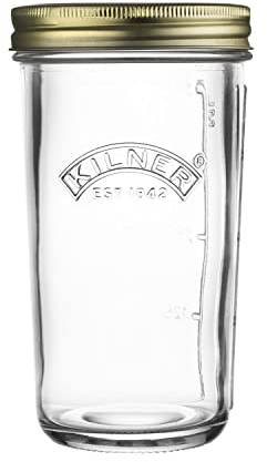 Kilner Weithals-Einkochglas, 500ml, Einmachgläser mit Schraubdeckel zum Konservieren von ganzen Früchten oder ganzem Gemüse, Vakuumversiegelung, Füllstandanzeige in ml