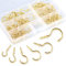 Swpeet 120Pcs 6-Größen Metall Schraub-in Deckenhaken Cup Haken Kit, Gold Deckenschale Haken Selbst-Tapping Schrauben Haken für Haus-Arbeitsplatz-Büro (Q-Schraube)