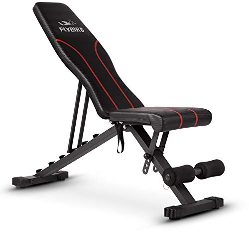 FLYBIRD Adjustble Weight Bench,300KG Weight Capacity Premium Weight Bench for Full Body Workout, Multi-Purpose Foldable incline/decline Bench, 90% Pre-assembled for Man and Woman