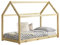 [en.casa] Kinderbett Netstal Hausbett Bodenbett aus Kiefernholz für Kinderzimmer mit Lattenrost ohne Matratze 90 x 200 cm Holzfarben Natur