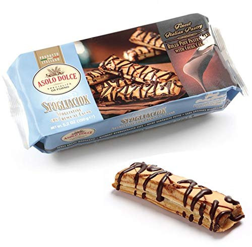 BISCOTTI DI PASTA SFOGLIA CIOK AL CIOCCOLATO ASOLO DOLCE 150gr VENTAGLI SFOGLINI