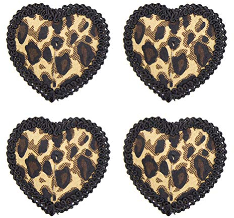 Fenical 2 Paare Kreative Sexy Leopard Kunst Nippel Aufkleber Brust Decor für Frauen Damen (Ohne Quaste)