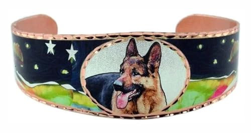 COPPER REFLECTIONS Handgefertigte Armbänder für Deutsche Schäferhunde, Hundearmbänder aus Kupfer mit wunderschönen Twilight-Geschenken für Hundeliebhaber! Herman Shepherd-Geschenke