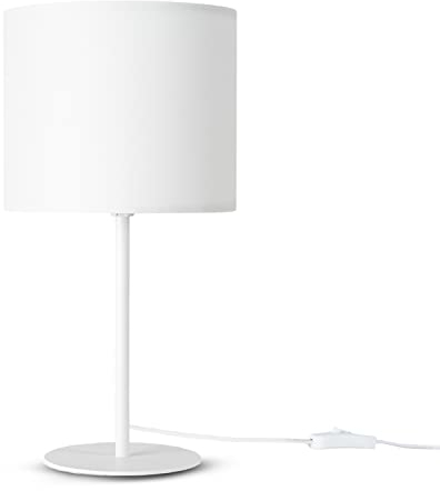 Paco Home Tischlampe Nachttischlampe Tischleuchte Wohnzimmerlampe E14 Schlafzimmerlampe Lampenschirm Stoff Einfarbig Uni Lampe