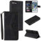 EYZUTAK Lederhülle füriPhone 7 Plus iPhone 8 Plus, Magnetverschluss Premium PU Flip Case Schutzhülle 3 Kartenfache Brieftasche Standfuntion Retro Kontrastfarbe - Schwarz