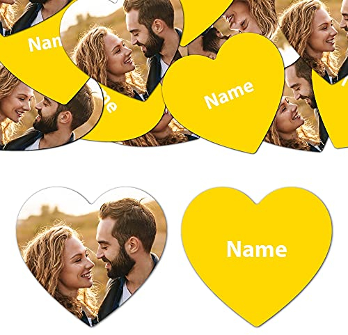 Goodtimes Foto-Konfetti Beidseitig Personalisierbar Foto Name Herz 2,5cm Dekoration für Hochzeit Geburtstag Partys 300 Stück Gold