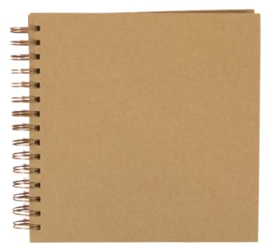 Craftelier - 20,3 x 20,3 cm braunes Kraft-Ringalbum für Scrapbooking und Bastelprojekte | 30 farbige Blätter mit einem Gewicht von 190 g | Vintage-Bronze-Spiralring