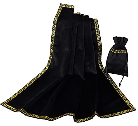 BLESSUME Altar Tarot Tischdecke mit Tarot Beutel (Schwarz 1)