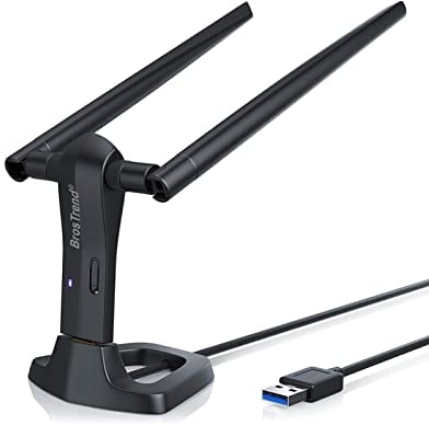 BrosTrend 1200 Mbit/s USB WLAN Stick Linux für Ubuntu, Mint, Debian, Lubuntu, Xubuntu, Mate, LMDE, Zorin, PureOS, Raspberry Pi 2+, Windows 11, 5GHz+ 2,4GHz, 2 X 5 dBi Wi-Fi-Antennen, USB3.0