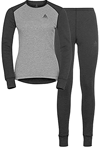 Odlo Damen Funktionsunterwäsche Set ACTIVE WARM ECO, dark grey melange - grey melange, M