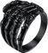 Richsteel Punk Gotik skelett Fingerknochen Fingerring Schwarz Bandring hochglanzpolierter Fingerring in Ringgröße 67.2 für Herren Männer