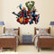 Superhelden-Wandaufkleber, Kinder-Cartoon-Schlafzimmer-Hintergrund, Wanddekoration, selbstklebender Wandaufkleber, Igel, Videospiel-Aufkleber, Geburtstagsparty-Zubehör