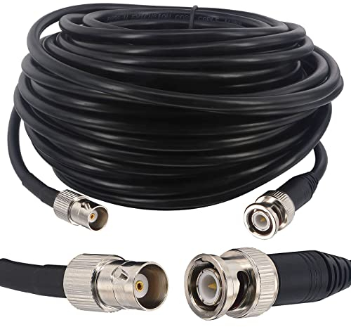 Boobrie Verbessert RG58 BNC-Kabel 15M BNC Stecker auf Buchse Verbindungskabel RG58 50ohms Koaxialkabel Antennenkabel für SDI-Stromkabel für CCTV-Überwachungskamera