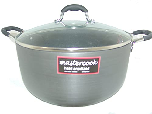 Mastercook Longlife Cookware Heavy Gauge Hard Anodized Casserole with Glass Lid 30cm/10L
