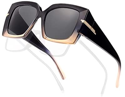 SIPHEW Polarisiert Überzieh Sonnenbrille für Brillenträger Damen Herren, Überbrille Clip on Normale Brille UV400 Schutz