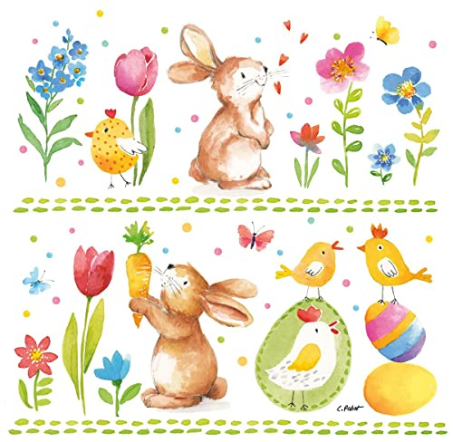 20 Servietten Osterhase in der Blumenwiese Ostern 33x33