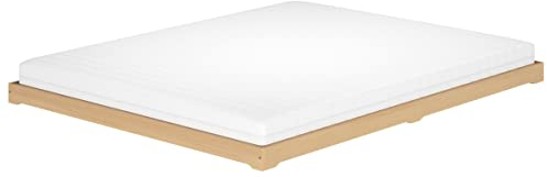 Erst-Holz Niederflurbett Bodenbett Studentenbett Teenagerbett 160x200 Buche Massivholz V-60.66-16, Ausstattung:Rollrost und Matratze inkl.