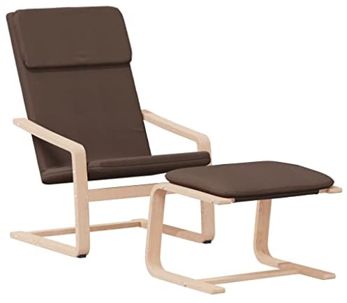 vidaXL Relaxsessel, Fernsehssel mit Fußhocker, Liegesessel für Wohnzimmer, Relaxstuhl Polstersessel Ruhesessel TV Sessel, Dunkelbraun Stoff