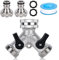 Robinet Double Machine a Laver, 2-Voies Y-Distributeur Répartiteur 3/4 Pouces, Adaptateur Tuyau Arrosage En Laiton Avec 2 Raccord De Robinet De Tuyau D'arrosage, 2 Tapis En Caoutchouc Et 1 Rubans Ptfe