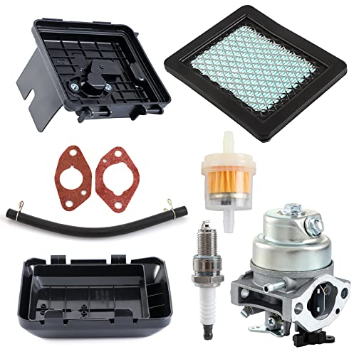 Pindex Kit Carburateur avec Filtre à air pour Honda GCV135 GC160 GCV135 GCV160 GCV190, Carburateur avec Boîtier de Filtre à Air, Filtre à Carburant, Bougie d’Allumage, Joints et Tuyau
