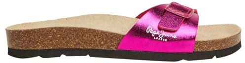 Pepe Jeans Oban Metal W, Sandale Femme, Rose (Rose Rosso), 7