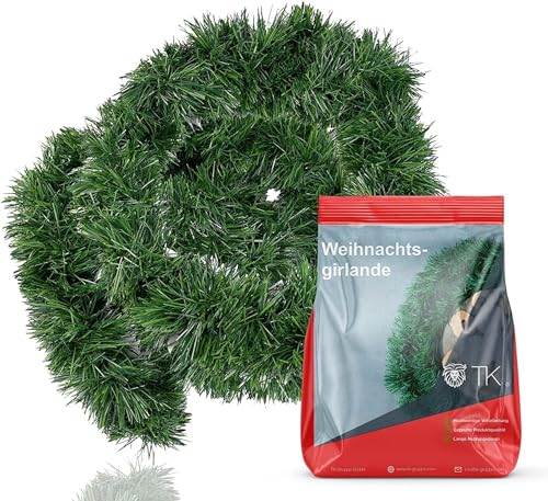 3X Weihnachtsgirlande grün 10 Meter - künstliche Dekogirlande Ø 10 cm - Tannen Girlande Weihnachten
