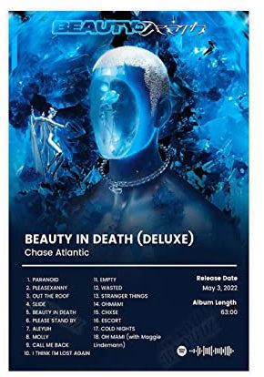 Azizat Chase Atlantic Poster Beauty in Death Album Cover Poster 1 Leinwand Poster Schlafzimmer Dekor Sport Landschaft Büro Zimmer Dekor Geschenk 30 x 45 cm