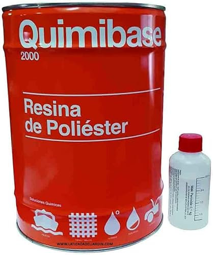 Suinga RESINA DE POLIESTER 5kg para reparaciones + catalizador de peróxido. Util para reparaciones de coches, piscinas, depósitos, naútica e industrial