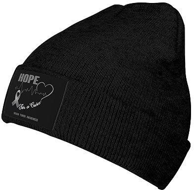 Hope for A Cure Brain Tumor Awareness Strickmütze, Mütze, Herren, Damen, Sport, warm, trendig, klassisch, Uhrenkappen, Schwarz