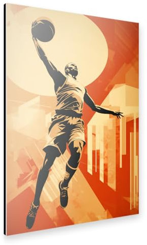 artboxONE Alu-Print 90x60 cm Basketball Vintage Retro (matart) von Künstler Mateo