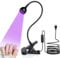 LOPHE Mini Lampada UV LED Unghie, 3W Torcia LED Unghie con Clip, 360° Testa Regolabile Mini Lampada UV per Unghie, USB Lampada UV Adatto per Manicure Accessori per Unghie(Nero)