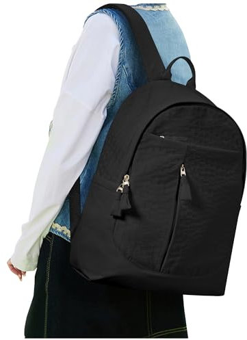 suradar Schulrucksack Mädchen, Rucksack Schule Teenager, Schultasche Damen, Schulranzen mit Laptopfach, Multi-Tasche Tagesrucksack, Unisex Backpack für Ausflüge, Uni, Schule Rucksack Schwarz