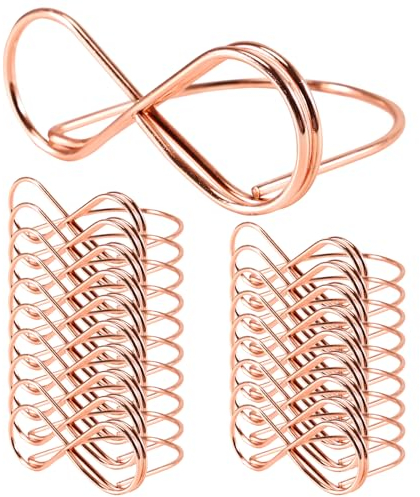 Tulov 20 Stück Roségold Tischkartenhalter Hochzeit, Unendlichkeit Nachrichtenclip Tischnummer Halter, Foto Bildkarten Displayständer, Tischkarten Clips für Hochzeiten, Party und Restaurant Tisch Deko