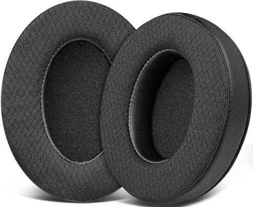 SOULWIT Tessuto a Rete Cuscinetti Auricolari Ricambio per HyperX Cloud 1/2/3/Pro/Core/Alpha/Alpha S/Alpha Pro/Flight/Flight S/Stinger/Stinger S, CloudX Stinger/Stinger Core/Flight Cuffie